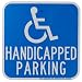 Brady 91358 12" Height, 12" Width, B-959 Reflective Aluminum White On Blue Color Handicapped Sign, Legend "Handicapped Parking (With Picto)"