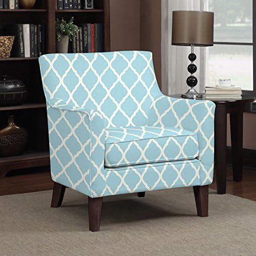 Portfolio Waldron Turquoise Blue Trellis Arm Chair