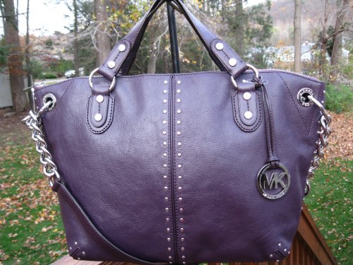 MICHAEL KORS Uptown Astor Large Chain Leather Satchel Handbag
