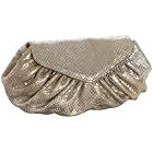 Lauren Merkin Diana Metallic Textured Snake Clutch
