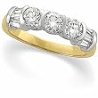 14K Two-Tone Gold Diamond Anniversary Ring - 1.00 Ct.