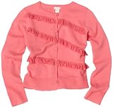 KC Parker Girls 7-16 Button Front Cardigan Sweater with Mesh Ruffles