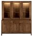 Sonoma Dark 3 Door Glazed Top Unit and 3 Drawer Sideboard Set