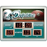 Team Sports Miami Dolphins 14x19 Scoreboard/Clock/Thermometer