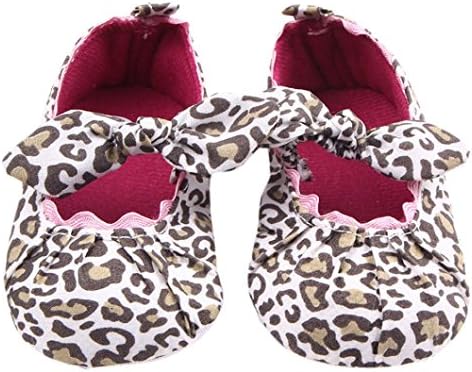 Tevies® 0-18M Baby Toddler Girl Leopard Elastic Bowknot Band Toddler Shoes Firstwalker (12-18 Month)