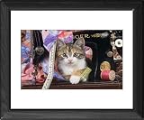 Framed Prints of Cat - Kitten with sewing machine from Ardea Wildlife Pets