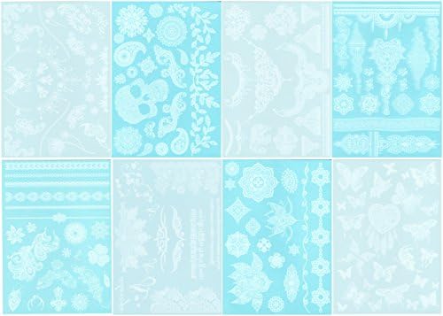 Tato Body Paints Whitelace Tattoos Stickers 8 Different Sheets