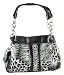 Black / White Animal Print Rhinestone Shoulder Bag