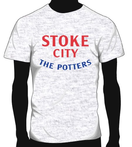 Stoke City Basic Logo Soccer Tee, Adult Large - Ash Grey