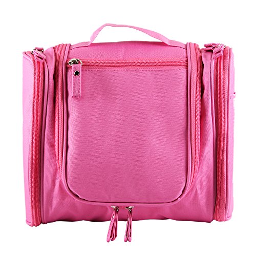 Benair Travel Kit Organizer Bathroom Storage Cosmetic Bag Toiletry Bag Pink