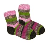 Riverstone Goods Women's Crochet Anti-Slip Slipper Socks - Shoe Size 5-10/Sock Size 9-11 (Pink)