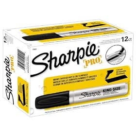Sharpie King Size Permanent Marker, 12 Black Markers(15001)