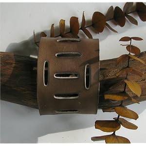 The Aztec Rustic Aged Brown Leather Wristband Bracelet