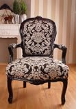 RETRO BAROCK SESSEL ARMLEHNSTUHL VINTAGE SCHWARZ