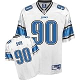Reebok Detroit Lions Ndamukong Suh Premier White Jersey Large