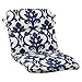 Pillow Perfect Damask Indoor/Outdoor 1 Piece Split Back Chair Cushion with Ties Rounded Corners, Deep Seat, Weather, and Fade Resistant, 40.5