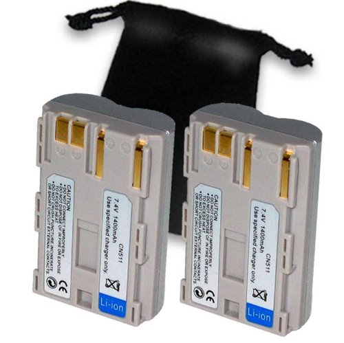 PRO SERIES Equivalent CANON BP-511 / BP-508 / BP-512 / BP-522 Replacement Li Ion Battery 2-Pack For Canon EOS-10D / 20D / D30 / D60 / 50D / DM-MV30 / MV400 / MV450 / MV600 / FV100 / FV30 and more *Includes Accessory Bag & 3 Year Warranty