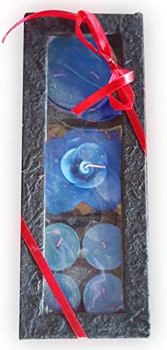 Fai 12 in Candle Gift Set with Votives, Floating Candle, and Clay Pot Candle (Blue)