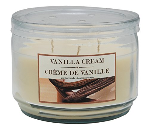 Kiera Grace 3-Wick Jar Candle with Ivory Wax and Vanilla Cream Fragrance, 10-Ounce