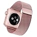 Apple Watch Band, Biaoge Milanese Loop Fully Magnetic Closure Clasp Stainless Steel Replacement Wrist Band for Apple Watch Series 1 Series 2 (42mm Rose Gold)