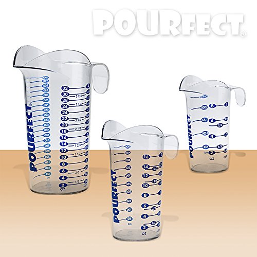 Pourfect 1, 2 and 4 Cup Beaker Set, Clear