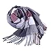 DoMii Kids Girls Boys Fashion Tassels Plaid Tartan Scarf Warm Soft Long Neck Wrap in Winter #9 grey
