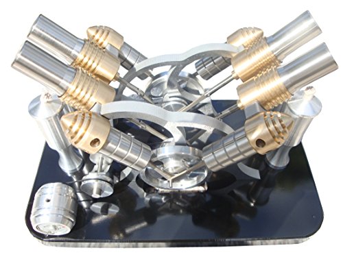 Lieyang Hot Air Quad Cylinder Stirling Engine Model Electric Power Generator Group M16-V4-D