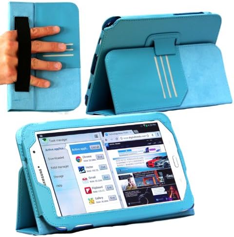 MiTAB Bicast Leather Case Cover with Stand & Hand Strap Compatible with The Samsung Galaxy Note 8.0 N5100 / N5110 Tablet Phone (Blue)