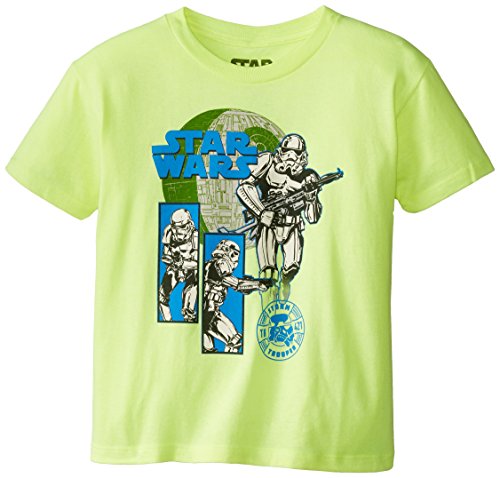 Star Wars Boys' T-Shirt, Safety Green, 7
