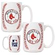 Boston Red Sox MLB 2pc Ceramic Gameball Mug Set - Primary Logo