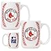 Boston Red Sox MLB 2pc Ceramic Gameball Mug Set - Primary Logo