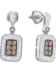 0.50CTW COGNAC DIAMOND LADIES FASHION EARRINGS