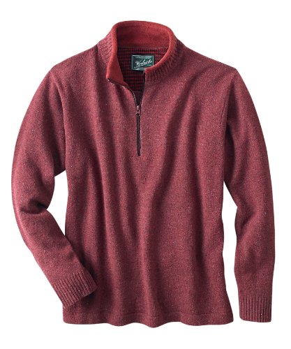Woolrich Men's Granite Springs Zip Neck, DEEP RUBY-HEATHER (Red), Size XL