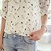 Shouhengda Women Long Sleeve Chiffon Blouse Floral Printed Button Shirts