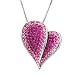 Carnevale Sterling Silver Red Heart Made with Swarovski Elements Pendant Necklace, 18
