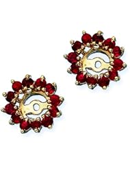 14K Yellow Gold 1 3/8 ct. Ruby Earring Jackets