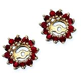 14K Yellow Gold 1 3/8 ct. Ruby Earring Jackets