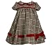 Bonnie Jean - Bonnie Baby GRAY RED VELVET BOW PLAID DRESS