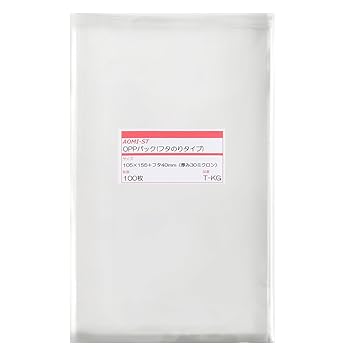 【クリックで詳細表示】透明OPP袋 テープ付 105×155＋フタ40mm ≪ハガキ・写真用≫ 30ミクロン 【100枚】： 文房具・オフィス用品