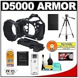 MADE Rubberized Camera Armor (Black) for Nikon D5000 Digital SLR Camera + EN-EL9 Battery + Tripod + Accessory Kit