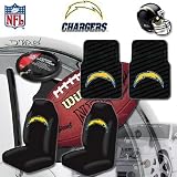 NFL San Diego Chargers Car Seat Covers, Floor Mats and Steering Wheel Cover Set with Bonus CD Wallet