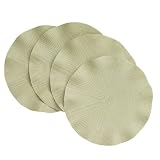 Benson Mills Ruffled Round Placemats, Celedon, Set of 4