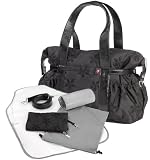 Tiny Tillia Black Embroidered Baby Changing Shoulder Bag