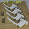 8 x Alu Fenstergriff in Weiss mit Schloss Stiftl�nge 35mm