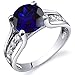 Created Sapphire Solitaire Style Ring Sterling Silver 2.75 Cararts Sizes 5 to 9