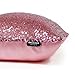 AMAZLINEN(TM Decorative Glitzy Sequin & Comfy Satin Solid Throw Pillow Cover 18 Inch Square Pillow Case, Hidden Zipper Design, 1 Cover Pack Only(Pink)