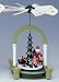 Green & White Christmas Pyramid - Santa Claus & Little Girl - 1 Tier Candleholder