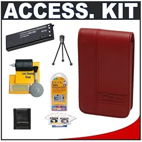 Casio Exilim EX-CASE-80 Leather Case (Red) + Spare NP-50 Battery + Accessory Kit for Casio... by Casio