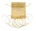 Bracelet - B327 - 12 Pc Asst. Bangle Set ~ Plain, Etched and Twisted in Gold Tone - 70mm + Gold Organza Gift Bag