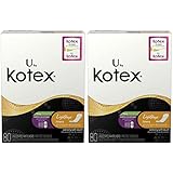 U by Kotex Lightdays Liners, Unscented, Extra Coverage, 80 ea (Pack of 2)